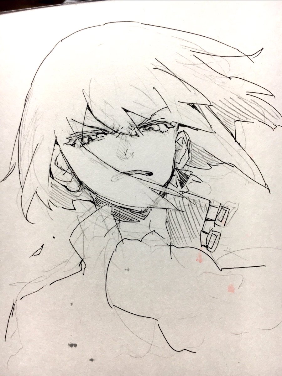 リオくんの怒った顔など落描きしていた 