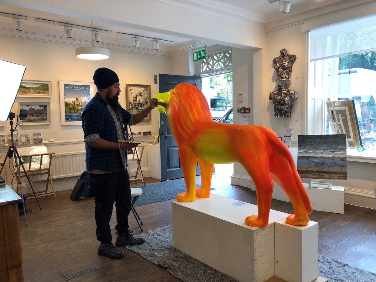 In Windsor this week? <a href="/MrASingh/">Amrit Singh</a> is painting his lion in <a href="/thegalleryatice/">The Gallery at Ice</a> on Windsor High Street for this summers Lions of Windsor Sculpture Trail <a href="/visitwindsor/">Visit Windsor</a>