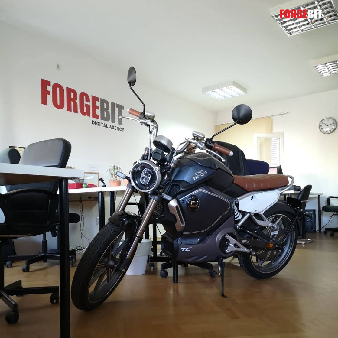 ForgeBIT's tweet photo. Did you know that we've had an electric bike in the middle of our office for like 2 months? It's not here anymore, but we sure have some great memories with it! 😃 https://t.co/wP15fPudFg