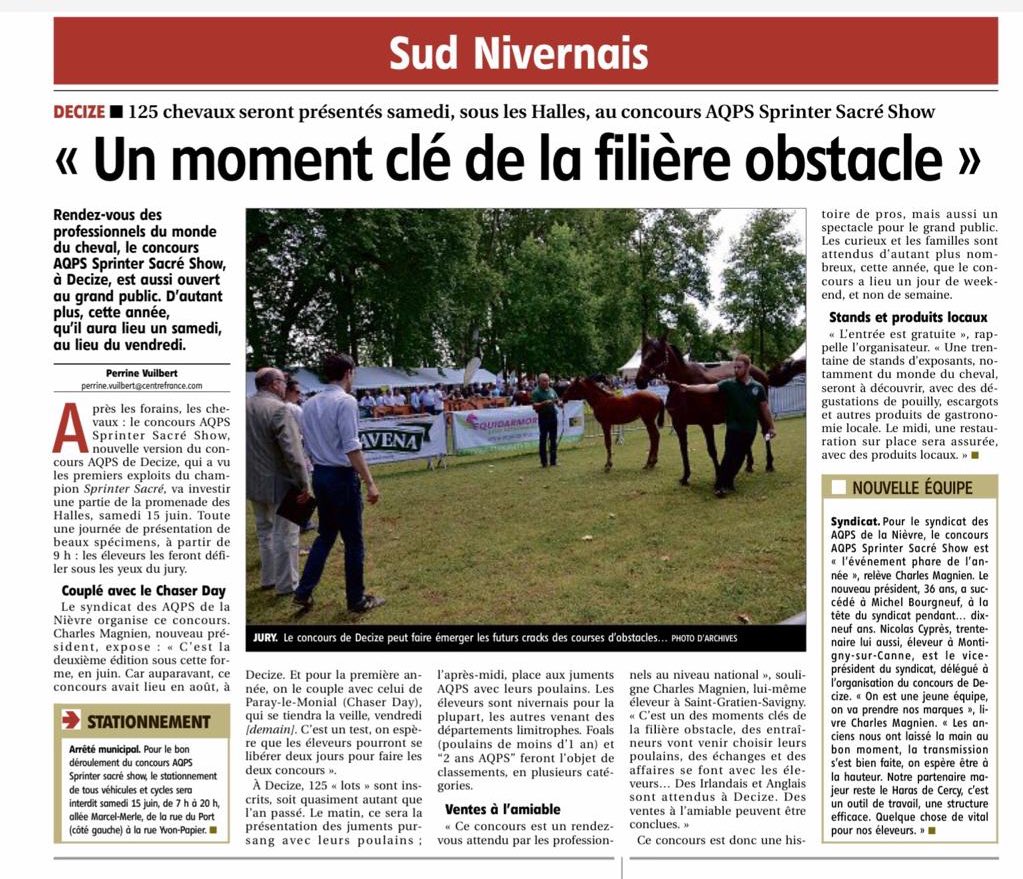 AqpsDecize's tweet photo. 🗞 À lire aujourd'hui dans Le Journal du Centre 

/ UN MOMENT CLÉ DE LA FILIÈRE OBSTACLE / 

🔜 Rdv Samedi 15 juin sous la Promenade des Halles de Decize dès 9h ! https://t.co/L9DsyCajt6