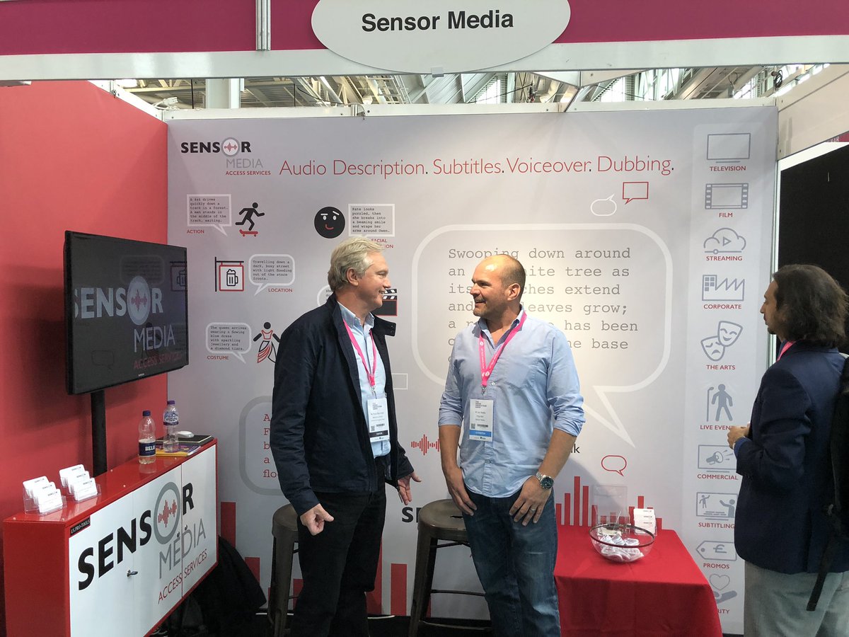 Great catching up with <a href="/sensor_media/">Sensor Media Hub</a>  today  at @mediaprodshow #MPS2019  #AudioDescription