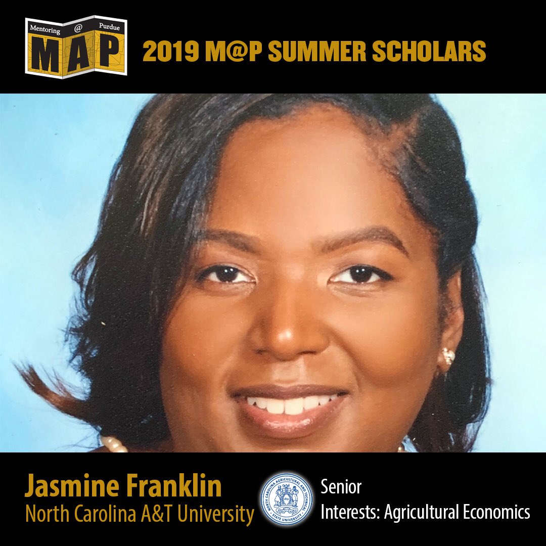 Mentoring @ Purdue (@map_purdue) on Twitter photo Today we welcome students from one of inaugural partner institutions when we first started the Summer Scholars Program <a href="/ncatsuaggies/">North Carolina A&T</a> <a href="/WhoIsHLM/">Harold L. Martin, Sr.</a> <a href="/ncatcaes/">N.C. A&T CAES</a>! Welcome Dallas Cooks (Food Science), Dominique Stewart (Vet Med), and Jasmine Franklin (Ag Econ)! #RoadMaptoPurdue #SSP2019 Today we welcome students from one of inaugural partner institutions when we first started the Summer Scholars Program <a href="/ncatsuaggies/">North Carolina A&T</a> <a href="/WhoIsHLM/">Harold L. Martin, Sr.</a> <a href="/ncatcaes/">N.C. A&T CAES</a>! Welcome Dallas Cooks (Food Science), Dominique Stewart (Vet Med), and Jasmine Franklin (Ag Econ)! #RoadMaptoPurdue #SSP2019