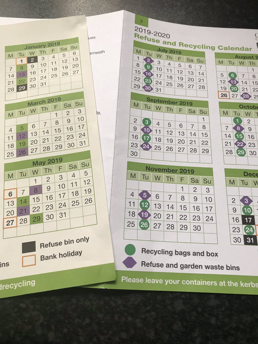 Just received new refuse/recycling calendars, have I missed something,  know time flies but where has June gone? @CarlisleCC #confused 🤔