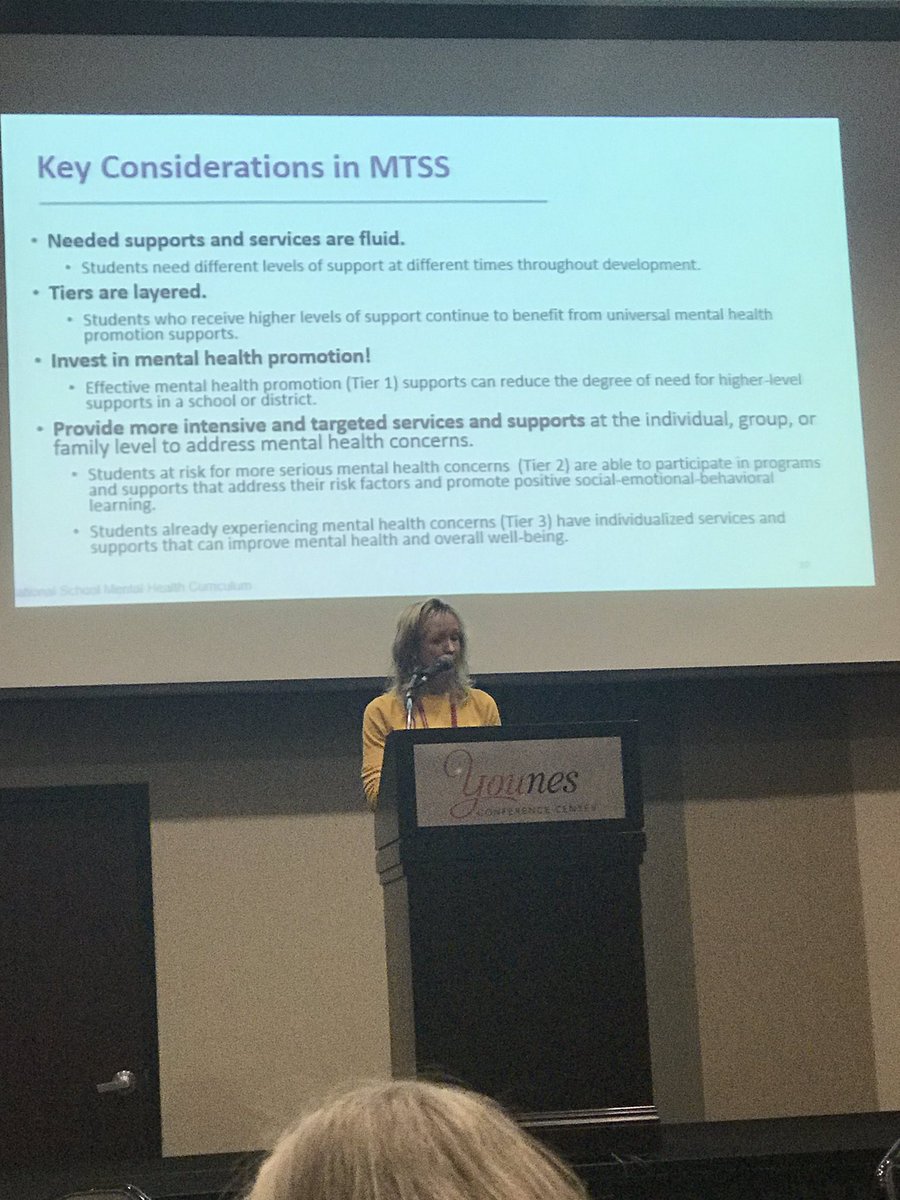 NDE_SPEDDir's tweet photo. Dr. Sharon Hoover emphasizing Tiered supports for impacting quality mental health interventions. https://t.co/VBrimYJpVd