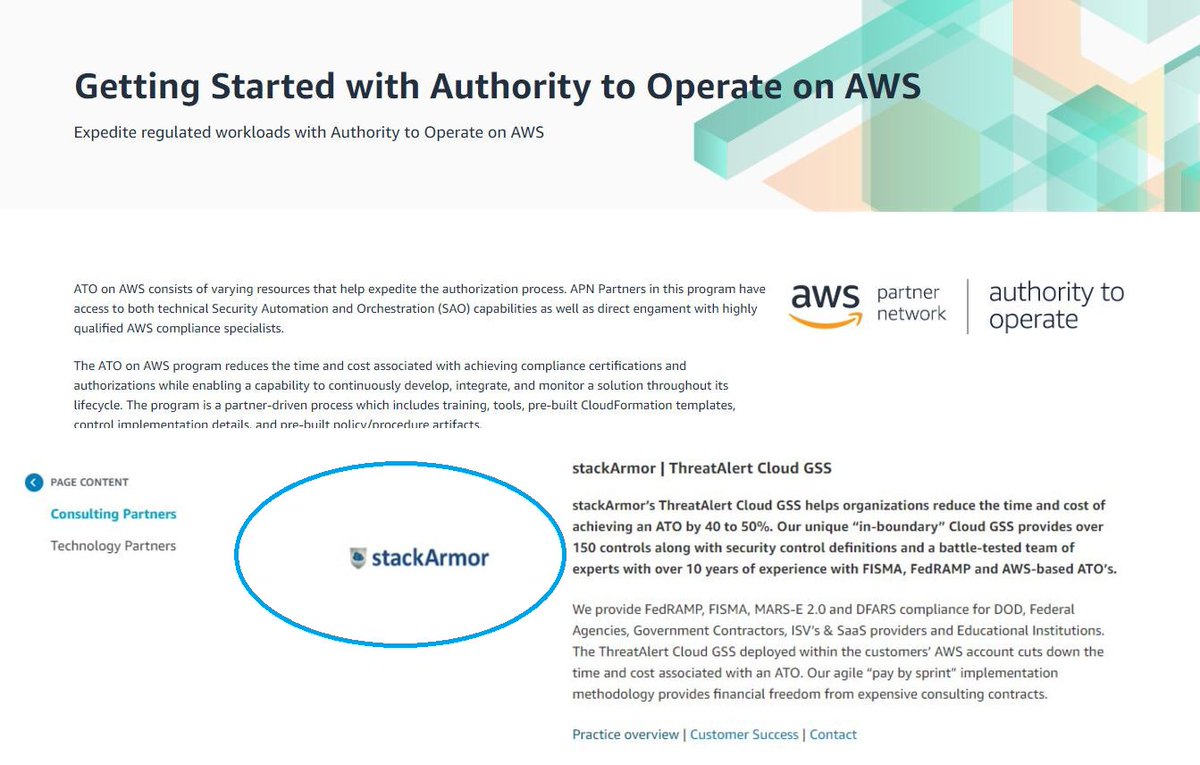 stackArmor's tweet photo. We are happy to announce that @stackArmor #AWS #SecuritySolutionsProvider is now being part of the #ATO on #AWSProgram
We are excited to help customers accelerate their ATO.Feel free to reach out for any query at solutions@stackarmor.com or manny@stackarmor.com
#Compliance #HIPAA https://t.co/pluKhzEmtu