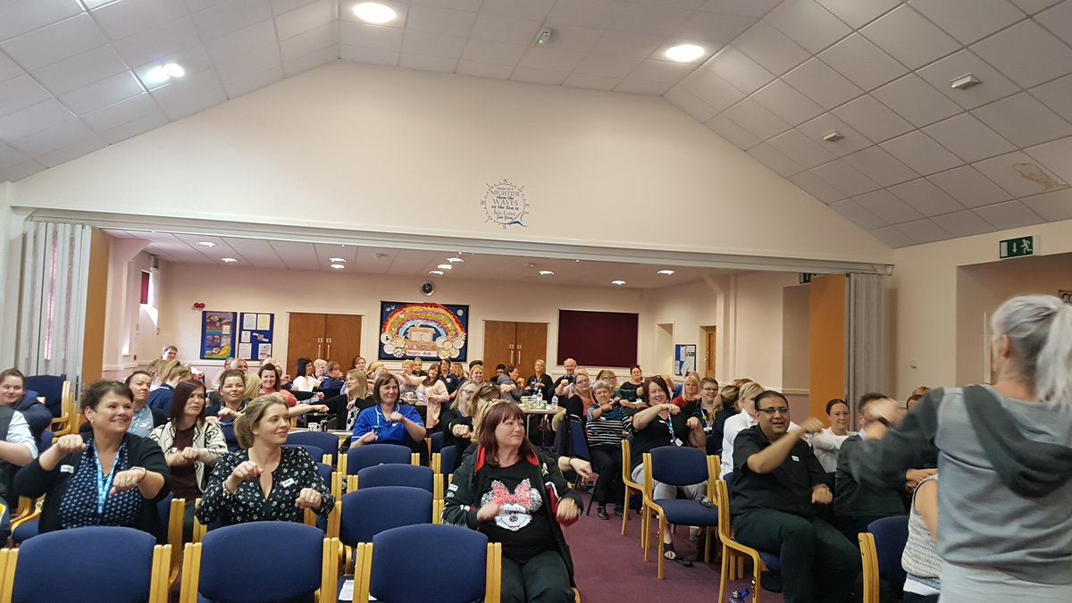 bay_medical's tweet photo. Here are some of our fantastic staff from @bay_medical doing Chair based exercises with Jill Brayshaw this afternoon as part of a great event on Advanced Care planning organised by Bay ICC. Thank you to all the organisers and speakers for an excellent afternoon https://t.co/1GfsFReyHy