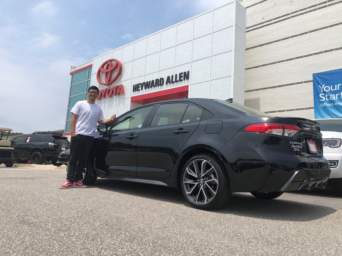 HAToyota's tweet photo. Andy was nervous as a first time buyer visiting our dealership. Our Finance Department and Sales Associate, Eloy Castillo, worked hard to make sure he drove home in exactly what he wanted, a brand new 2020 @Toyota Corolla SE! https://t.co/yMIfYWPObr