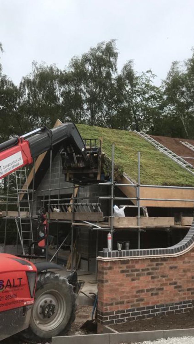 urbangreeningco's tweet image. Various stages of our pitched green roof installation in Leicester #pitchedroof #pitched #greenroof #greenroofs #sustainability #greeninfrastructure #leicester #roof