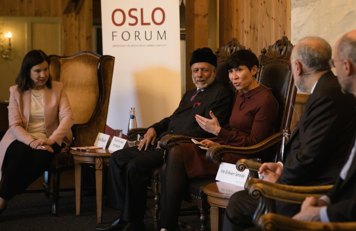 NorwayMFA's tweet photo. #OsloForum, the annual retreat on conflict mediation, is happening on 18-19 June. Media advisory is available here: https://t.co/mV30r8VMo2 https://t.co/wnqb8oLOx5