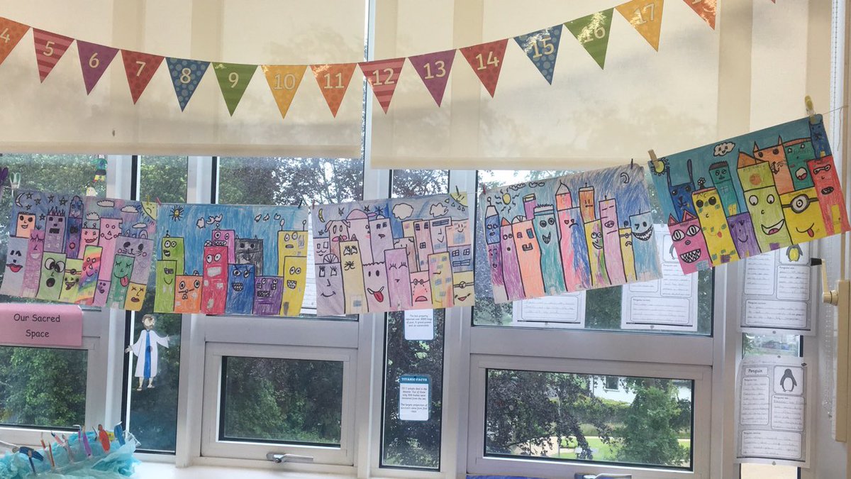 french2ndclass's tweet photo. Check out our James Rizzi inspired Art 😍 It has been one of our favourite Art lessons yet ! @SaintAidansPS https://t.co/zQ7VXmEdfP