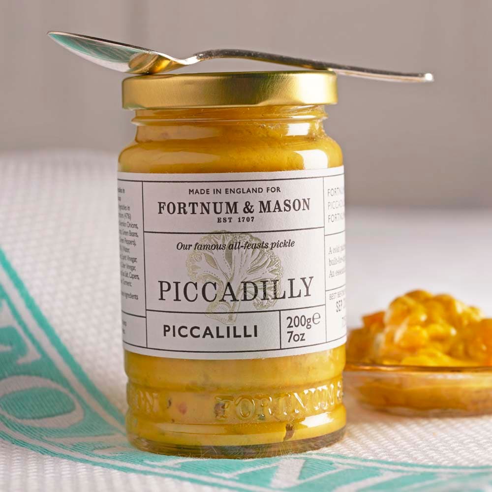 Fortnums's tweet photo. Fresh, crunchy and with just the right amount of acidity, our famous Piccadilly Piccalilli goes with everything from sandwiches and pies to cold cuts and cheese. A feasting essential! > https://t.co/TIjyoOLc1K https://t.co/TOTofLY5g7