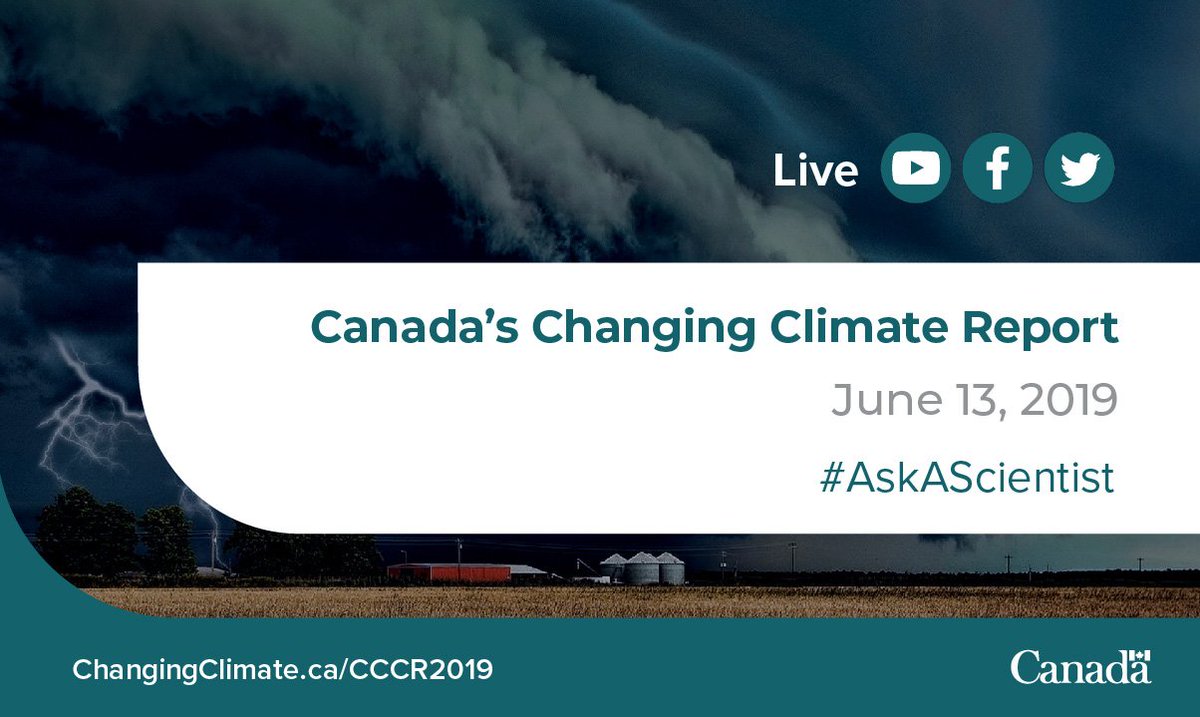 environmentca's tweet photo. Join us tomorrow at 12:00pm EDT for #AskAScientist! Our #climate #scientists will be answering questions about Canada's Changing Climate Report LIVE right here. https://t.co/5g2bZQ1lC9 https://t.co/RRJ6m1A1td