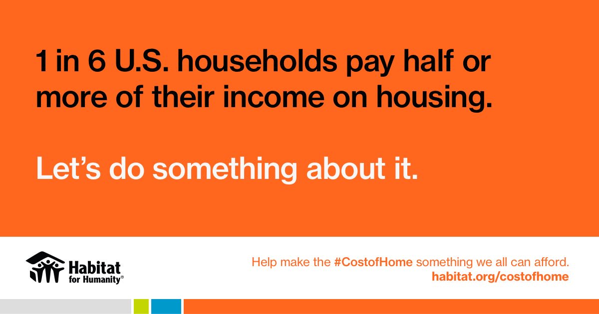 habitatkc's tweet photo. We’re so excited to launch #CostofHome, Habitat’s national advocacy campaign to improve home affordability for 10 million people in the US! Join us in making the #CostOfHome something we all can afford: https://t.co/QZ0yT7F2Jr #habitatkc #kansascity #affordablehousing https://t.co/hoysDHLPV3