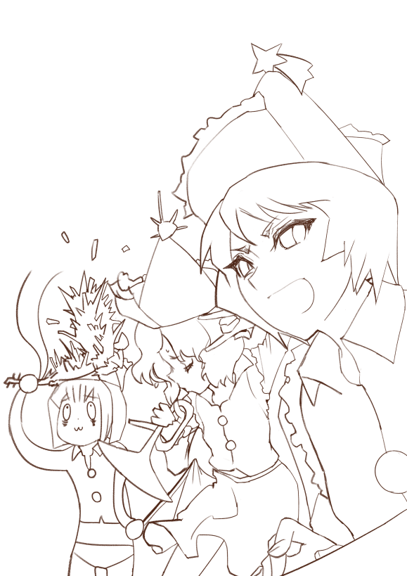 #深夜の真剣お絵描き60分一本勝負
俺の筆の遅さで三人とかむりむり 
