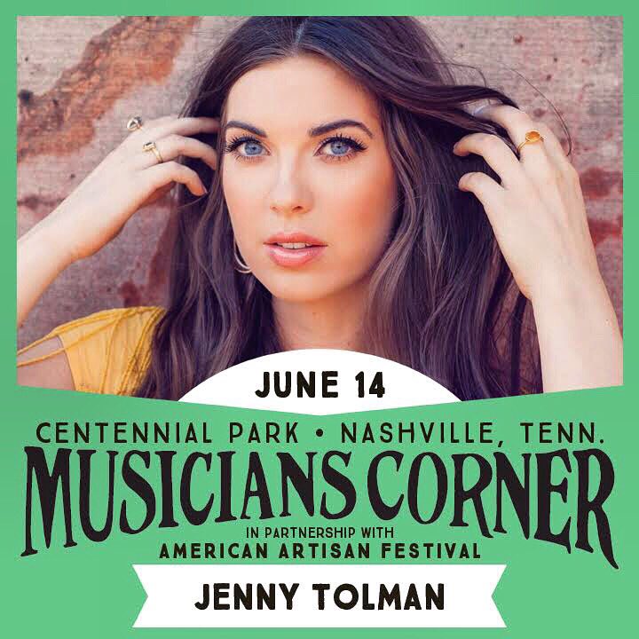JennyTolman's tweet photo. Come hang at @MusCornerNash at the @ArtisanFestival this Friday! I’ll be playing from 5:30-6:10! Plus @jimlauderdale will be closing out the evening! Don’t miss it! 💞 https://t.co/wWkxYcZjKW