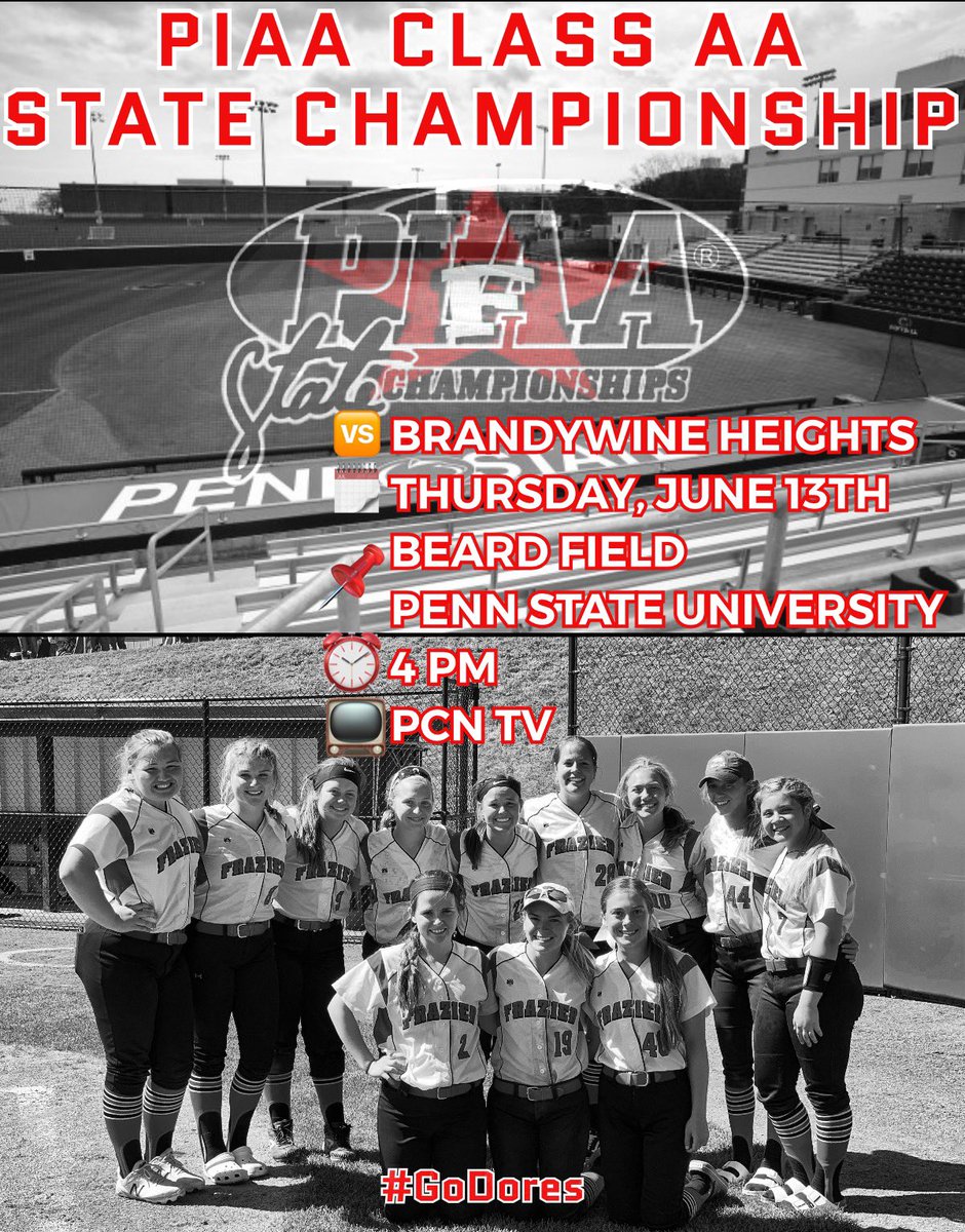 Dores_Athletics's tweet photo. Calling all of #FrazierNation. Our Lady Commodores Softball π₯ Team needs your support!!!! Head out to Penn State University tomorrow to have their backs as they look to bring home Frazierβs First Ever TEAM #STATE Championship.... https://t.co/dlzRFz4qHi