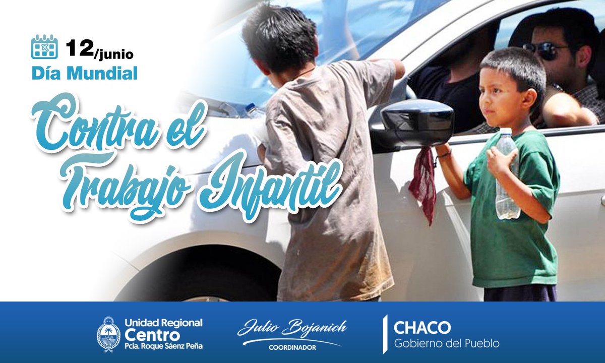 URCentro's tweet photo. 📅 12/06 👉 Día Mundial contra el Trabajo Infantil

🔻En 2002, la O.I.T. declaró el 12/06 como el Día Mundial contra el Trabajo Infantil, para dar visibilidad a esta situación que afecta a niñas y niños alrededor de todo el mundo. 

@bojanichjulio @domingopeppo @chacogobierno https://t.co/sApHvfg8Ht
