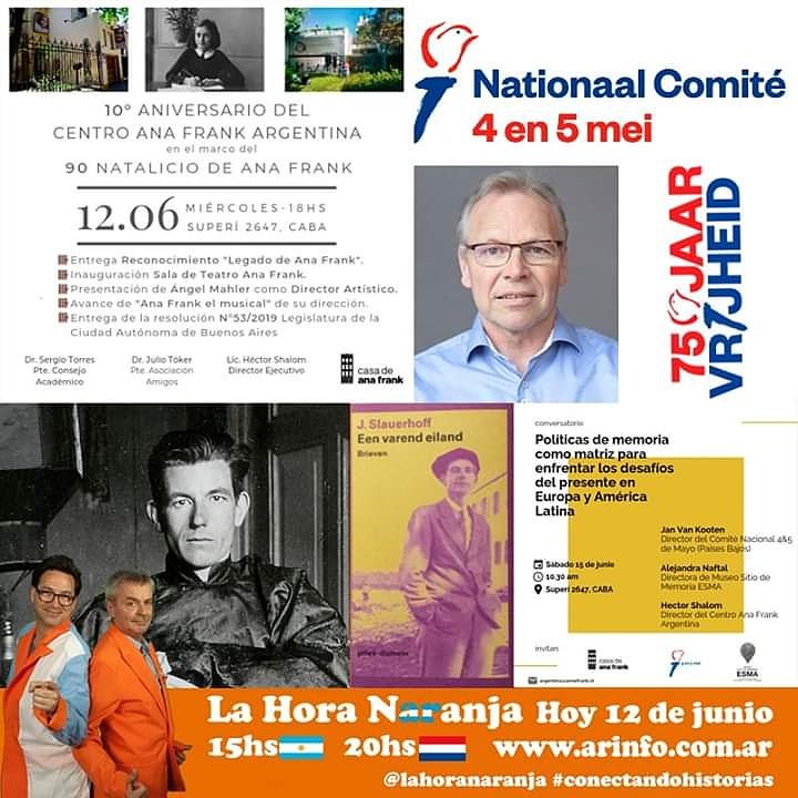 lahoranaranja's tweet photo. Hoy a las 15hs @lahoranaranja con Jan van Kooten director del @Comite4en5mei @centro_anafrank y el poeta holandes Slauerhoff sobre Arg. https://t.co/CsZJGlWlfl
