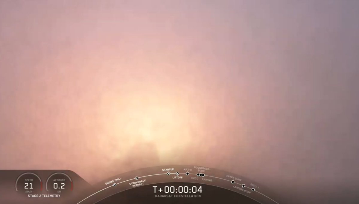 julia_bergeron's tweet image. Some pretty unique views of Falcon 9 #radarsat launching from Vandenburg courtesy of the @SpaceX webcast.