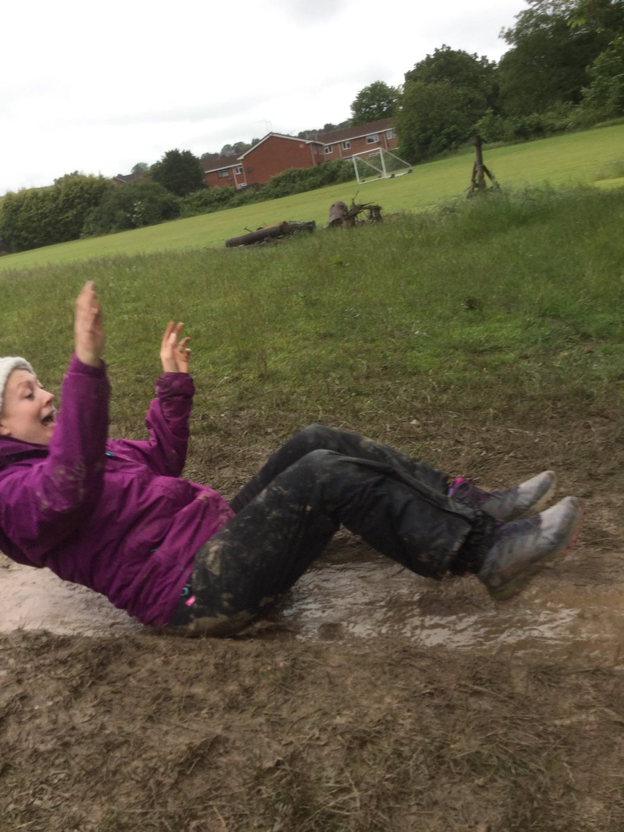 ForestScientia's tweet photo. Even the teacher had a go on the mud slide! Leading by example was our excuse to have a go and get muddy ourselves! 
#forestschool #forestschoolleader https://t.co/ojTa8fYJWH