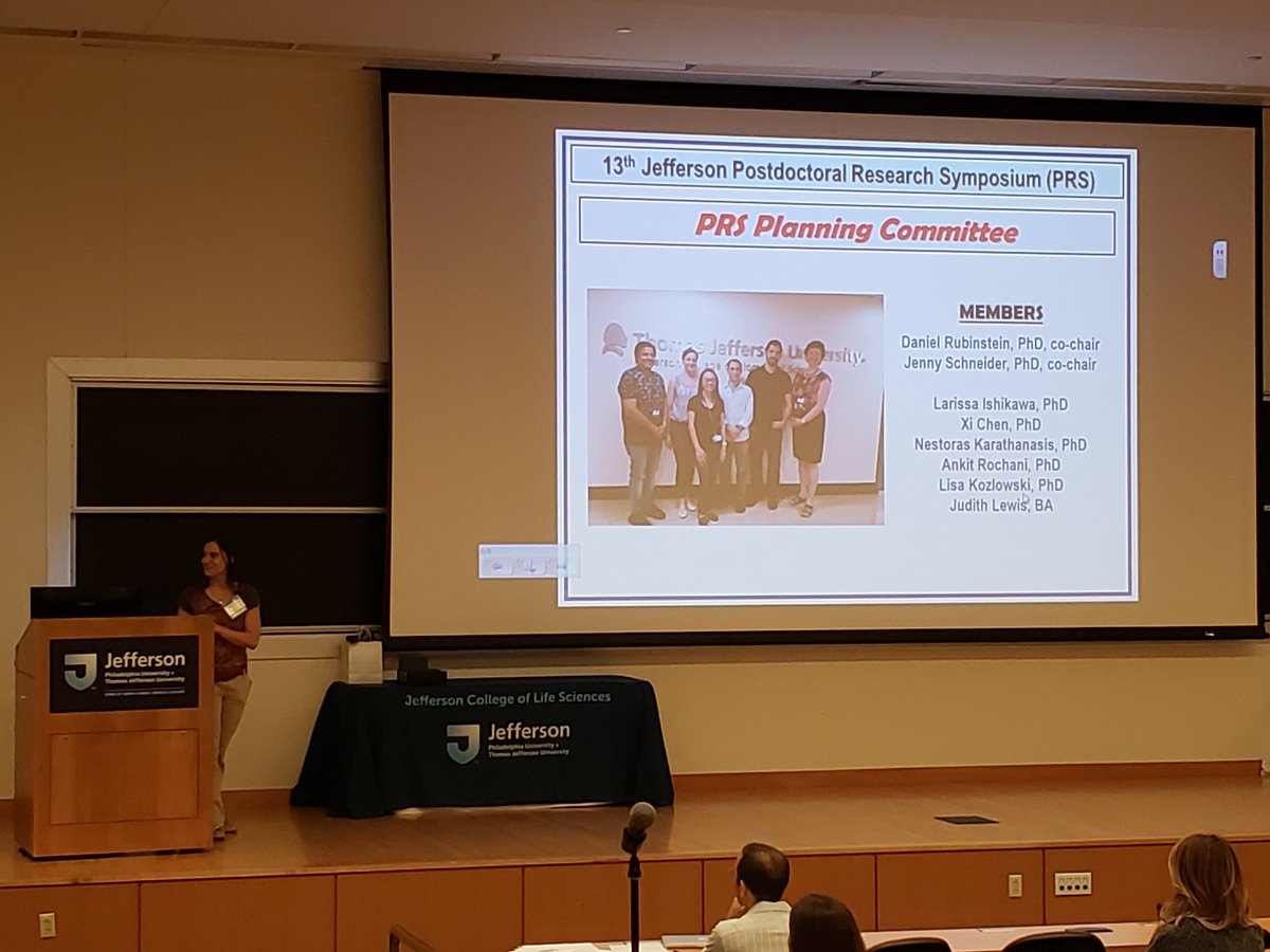 KozlowskiLisa's tweet photo. And we've kicked off the @JeffersonUniv 13th Postdoctoral Research Symposium with our 1st Oral Presentation Session! #PRS2019 #postdoc #research #science #biomedical https://t.co/s341MVeBMS
