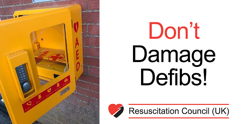ResusCouncilUK's tweet photo. We've stated the obvious before, but we'll state it again- don't damage defibs! One day, they could be used to save a loved one, or even yourself. https://t.co/2Q6awfkYD7 https://t.co/gn1S0CTfjm
