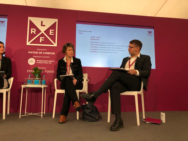 INGmedia's tweet photo. Great pictures of @HacktoFlak and @leannetritton chairing panels today at #LREF2019 on topics ranging from #regeneration strategies and #student housing to #OldStreet and #Shoreditch https://t.co/0yMnnD0hGZ