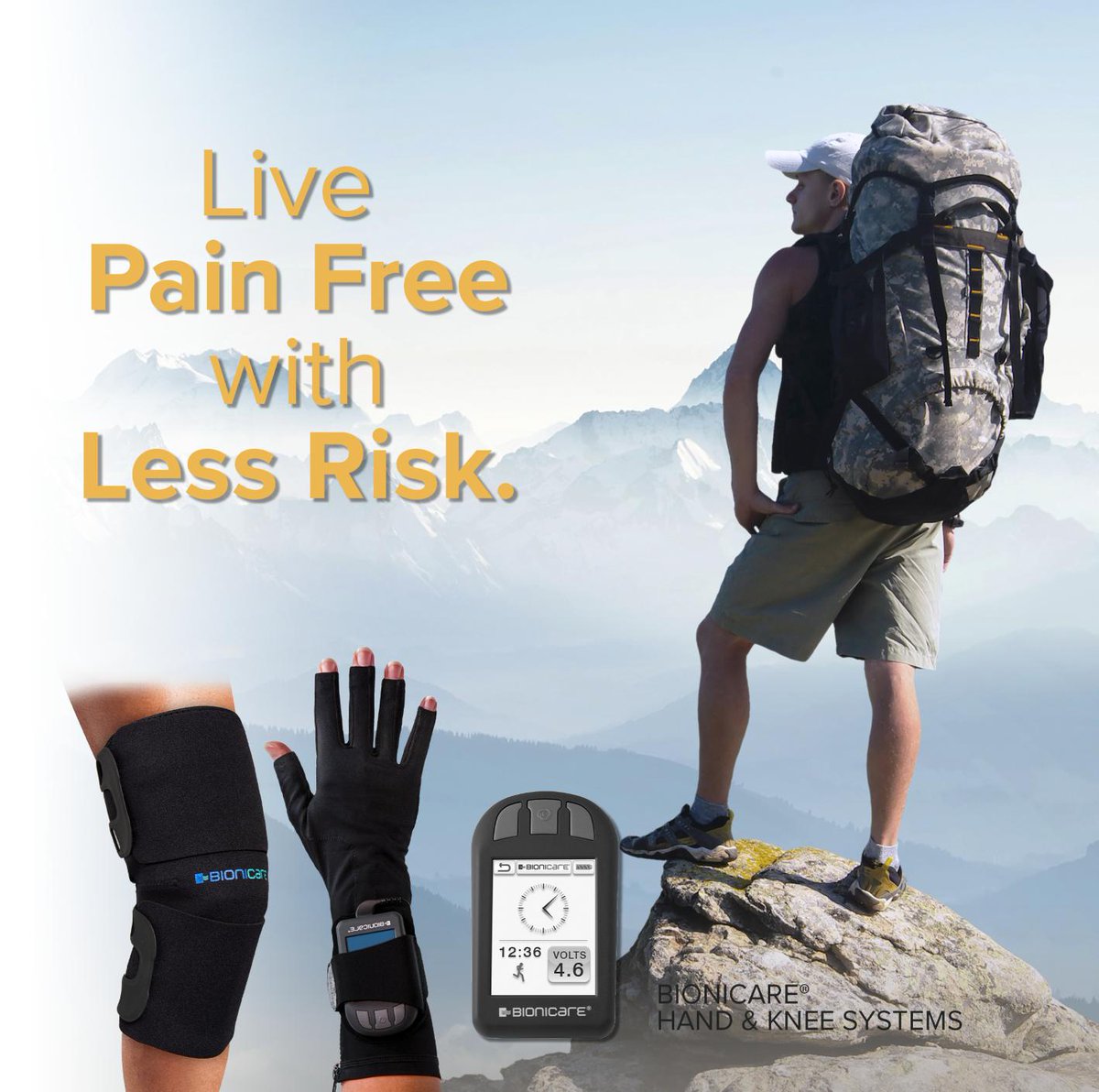bionicare's tweet photo. Did you know that Bionicare has given pain relief to over 100,000 patients? Speak with your physician to see if Bionicare can help you live pain free. #bionicare #vqorthocare #painrelief #arthritis https://t.co/RCnsfosxAl