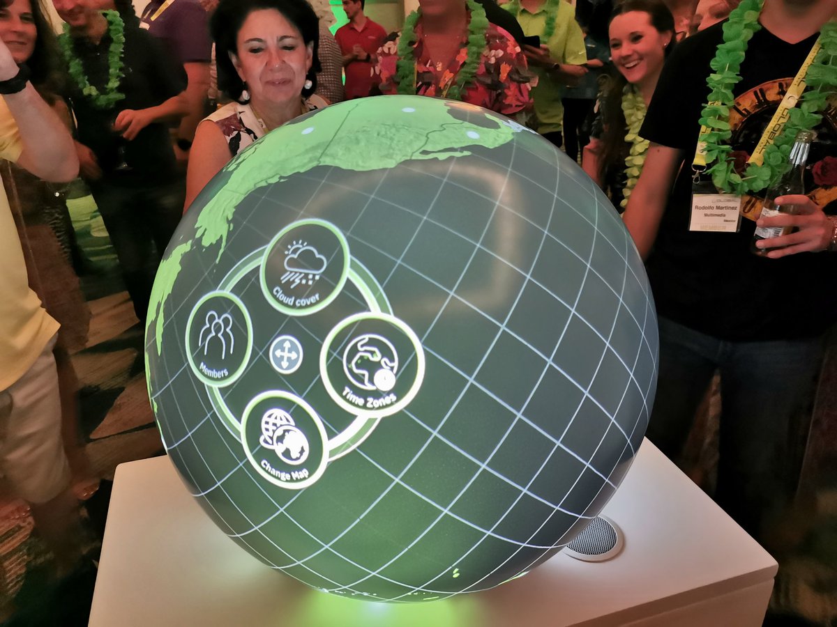 .<a href="/GPA_AV/">GPA</a> unveiled this stunning interactive globe created by <a href="/HeyPufferfish/">Pufferfish</a> to demonstrate their global reach. It's fair to say it was a hit with the guests at last night's party! #InfoComm19 #AVTweeps #Technology