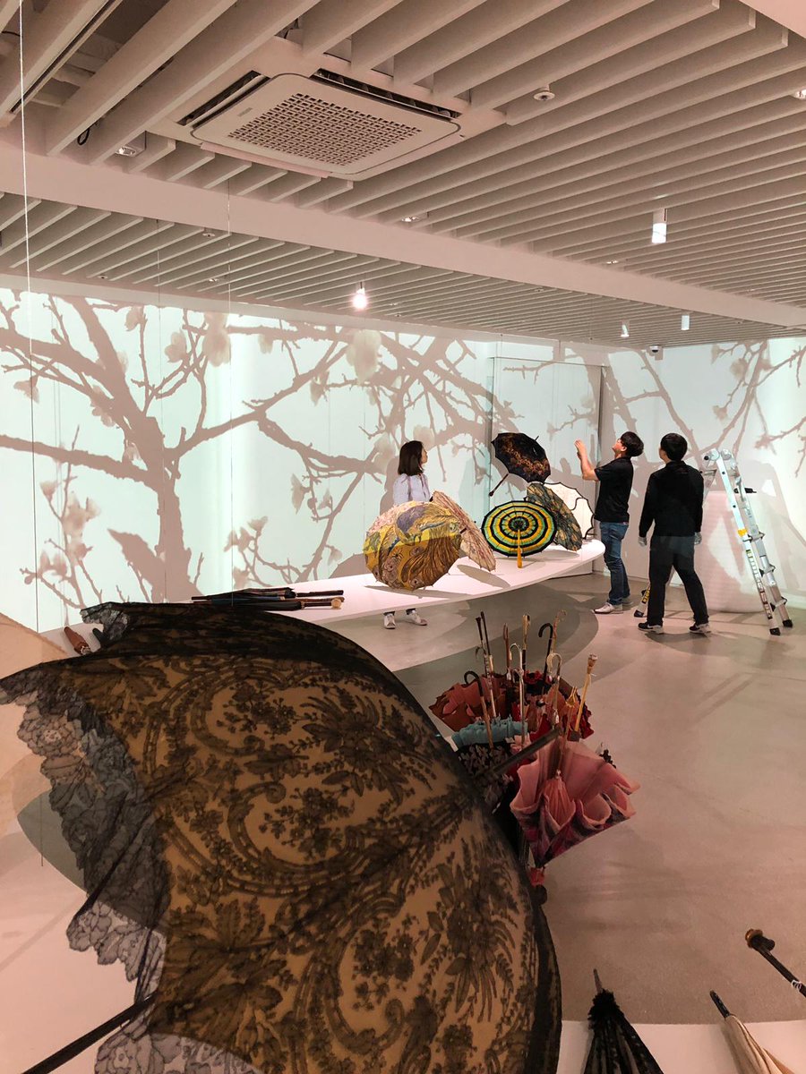 Heurtault's tweet photo. Installation of the Summer Bloom - a Story of French Umbrellas #exhibition at the @Platform_L Contemporary Art Center in #Seoul, South Korea https://t.co/iad6ulcS1N
