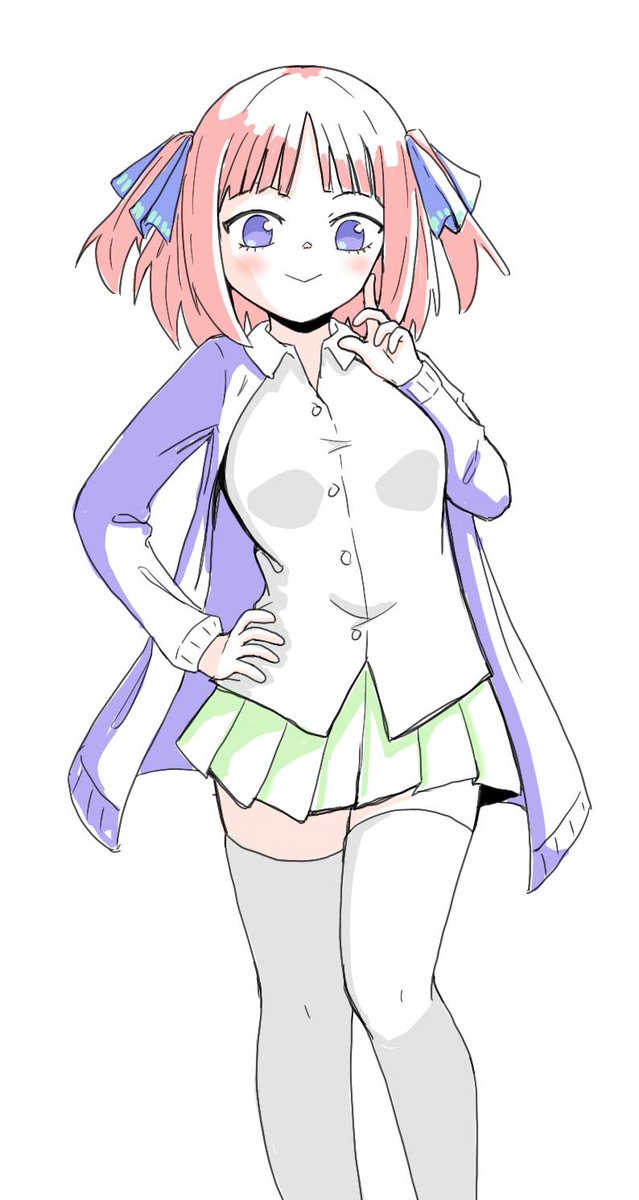 woopahさんがTwitterに投稿した中野二乃(五等分の花嫁)のイラスト。