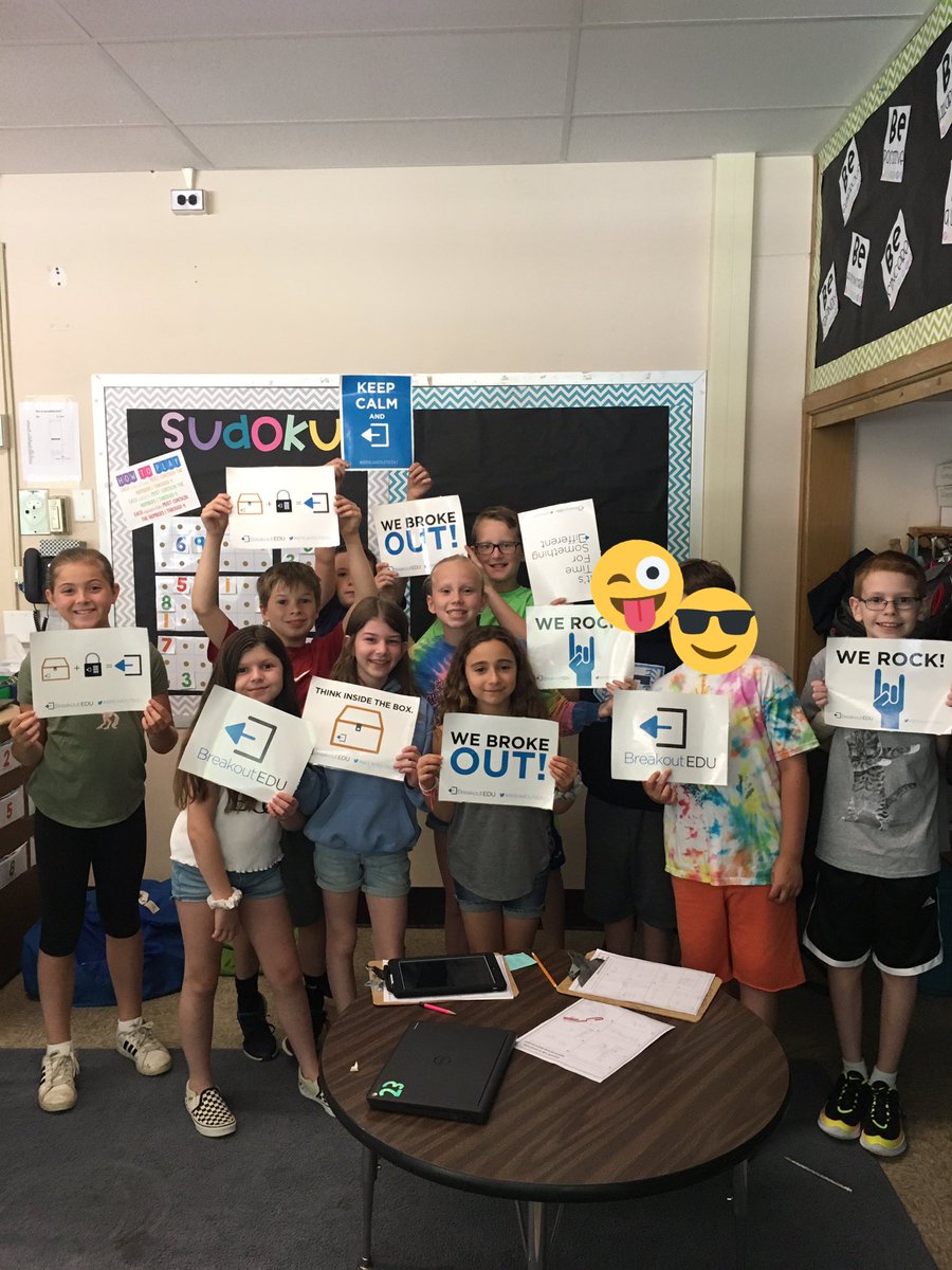Mrs_Bozard's tweet photo. G4 using @breakoutEDU to review skills from all year and practicing team building skills!!! #MTPSPride #leopardsden #mathwithmissdini @LincroftSchool https://t.co/Jb7AujU0UF