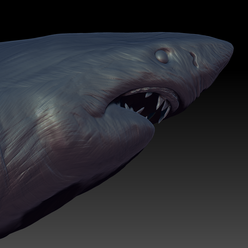Monkeesblood's tweet photo. Nice to sit and sculpt for the first time in a long while... started adding texture...Work in progress...#zbrush2019 #zbrush #shark #sculpture #greatwhite #whiteshark #greatwhiteshark #jaws #whitepointer #crushitlikequint https://t.co/s2YLO5H1uZ