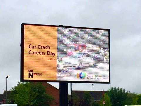 debbie_hewson's tweet image. We have had a fantastic day promoting occupational therapy to secondary school pupils at the car crash career day event! Thank you to our students, Rebecca and Mike who volunteered their time to help spread the word about our fabulous profession! #ValueOT #TeamOT