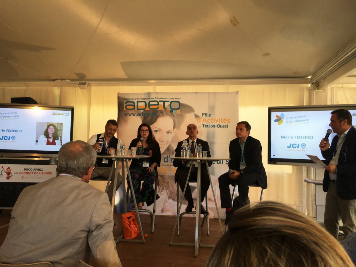 JCEToulon's tweet photo. √ Le printemps des Entreprise 

Le 6 juin dernier, la #JCETr était invitée à  une table ronde sur la #RSE dans le cadre du Printemps des entreprises organisé par l'ADETO . 
Notre présidente a pu présenter la charte du recruteur citoyen  aux entreprises présentes pour l'occasion https://t.co/V3JmhqTrMr