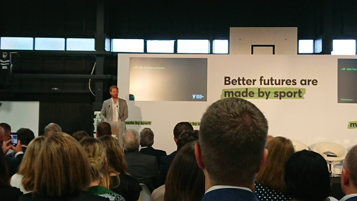 sportinmind's tweet photo. Great to be involved in the #MadeforSport launch attended by HRH Prince Harry @anthonyfjoshua & @NicolaAdamsOBE - inspiring stories from some amazing people using sport to improve lives. We've used sport to help 10000+ people with mental health problems, lets help even more https://t.co/q952OSpkB3