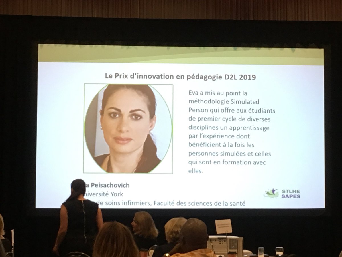 MMistak's tweet photo. Celebrating @yorkuniversity’s own Eva Peisachovich as she accepted the D2L award this morning at #STLHE2019SAPES. I am so proud and happy for my colleague. #d2l #designingforlearning https://t.co/F4EWcHbY7z