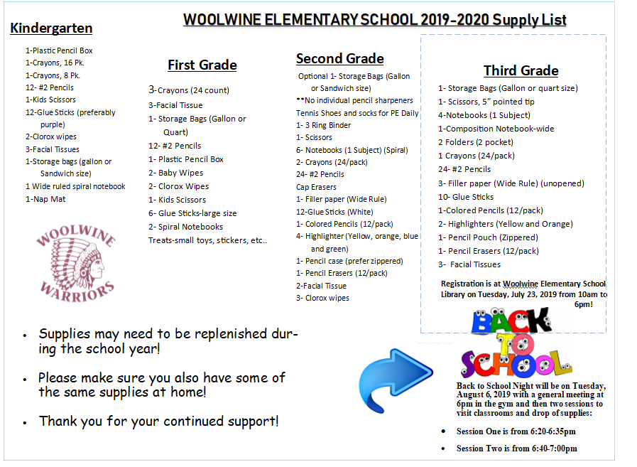 WW_Teach's tweet photo. Supply Lists for WES 2019-2020 https://t.co/mfUMDoPpmr