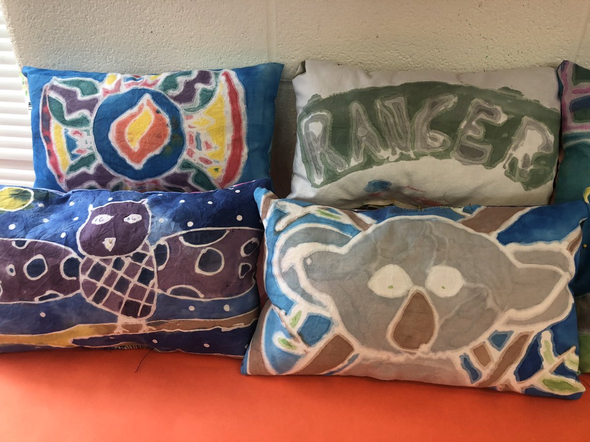 3rd grade finishing hand painted, hand stitched batik pillows. <a href="/APSArts/">APS Arts Education</a> <a href="/JamestownAPS/">Jamestown Elementary</a>