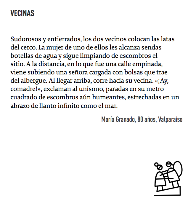 #cuentodeldía: "Vecinas", publicado en el libro con los mejores 100 cuentos de la versión II de #valparaísoen100palabras