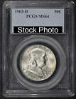 nncoin's tweet image. 1963-D Franklin Silver Half Dollar PCGS MS-64 -137758 Best Ever $24.99 #franklinhalf #halfsilver #pcgsms64 ebay.to/2M4Z8LI