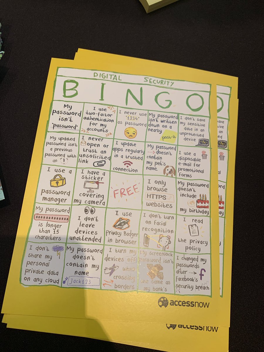 juliacastrov's tweet photo. @daphnehk @StanfordCIS Hello! I’d love to make an illustrated version of this. Where can I find you and exchange with you our #digitalsecuritybingo? https://t.co/Smol9NI179