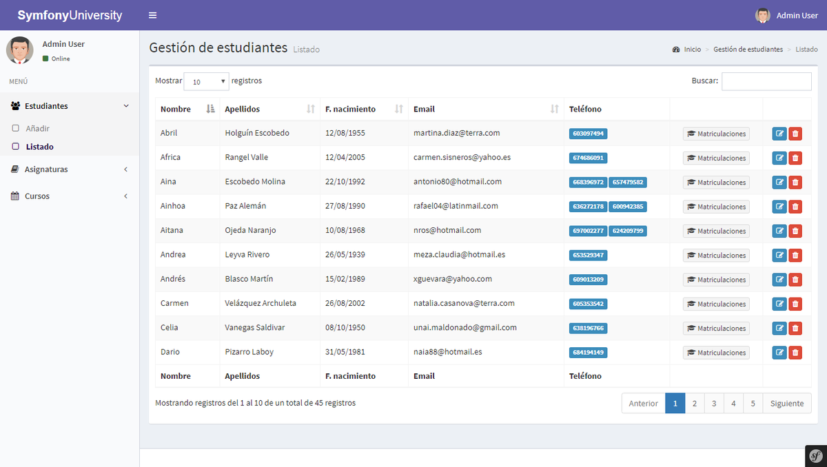 SpeedRT's tweet image. Para el que le interese, he subido a #GitHub una aplicación en #Symfony4 para la gestión de una Academia o Colegio.
Como se trata de aprender, la iré mejorando y añadiendo funcionalidades.
Espero que le sea de utilidad a alguien.
github.com/jlrtutor/symfo…
#php #web #symfony