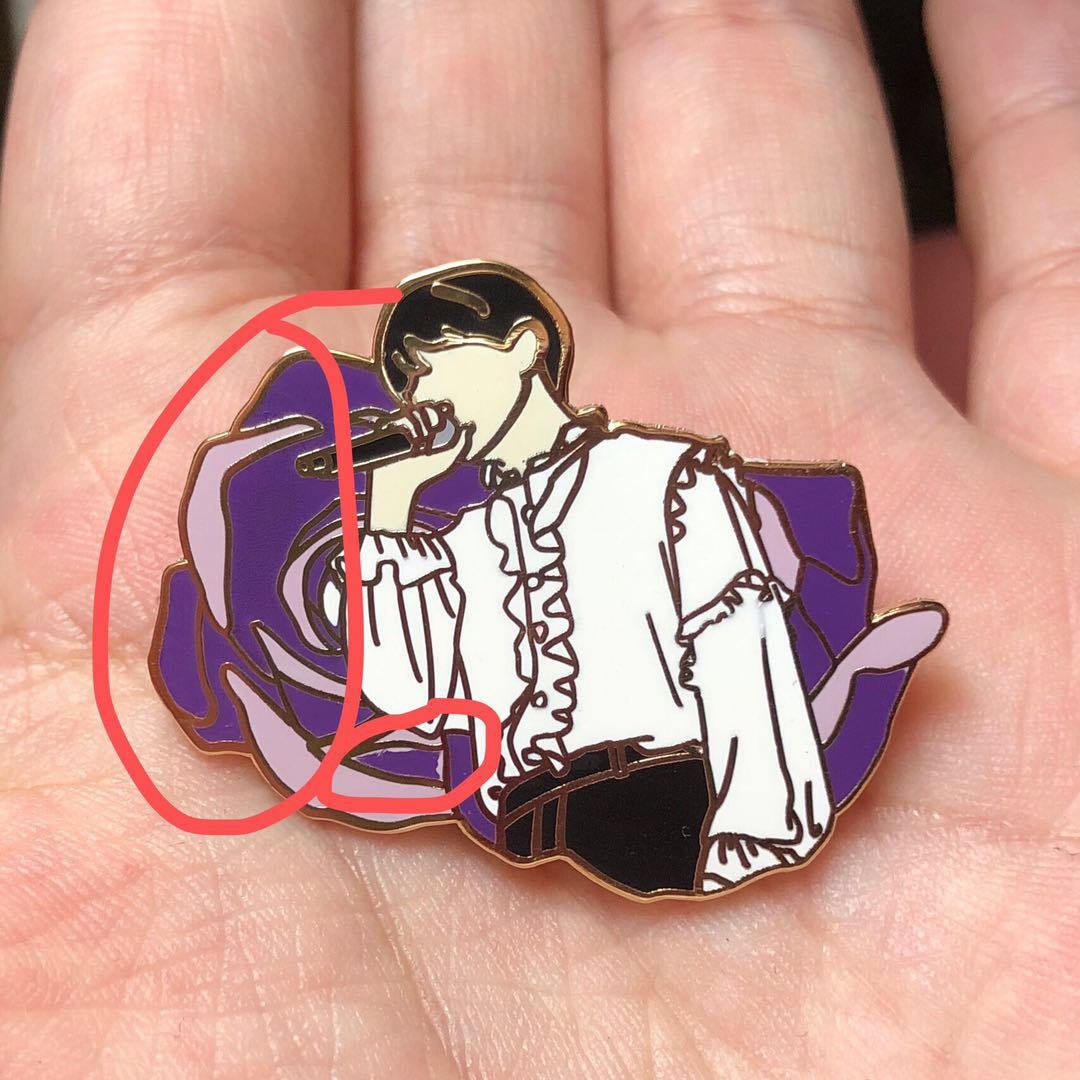 These are what factory gave us. We are so angry and can't bear it. This pin has taken a long time and now we are discussing the forth remake with the factory. SO SORRY!!! We agree to REFUND money to the customers if we can't receive satisfied products by JUNE 30.
