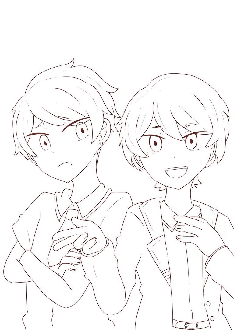 Some wips 
Shuuji and the Ataru twins 