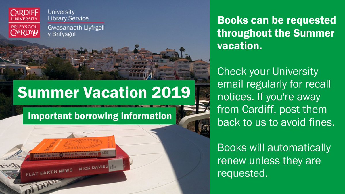 Don't forget, if you're travelling away from town with books, your items can still be requested throughout the summer. 

Keep an eye on your uni email for recall notices 📚✈️🚃🚗