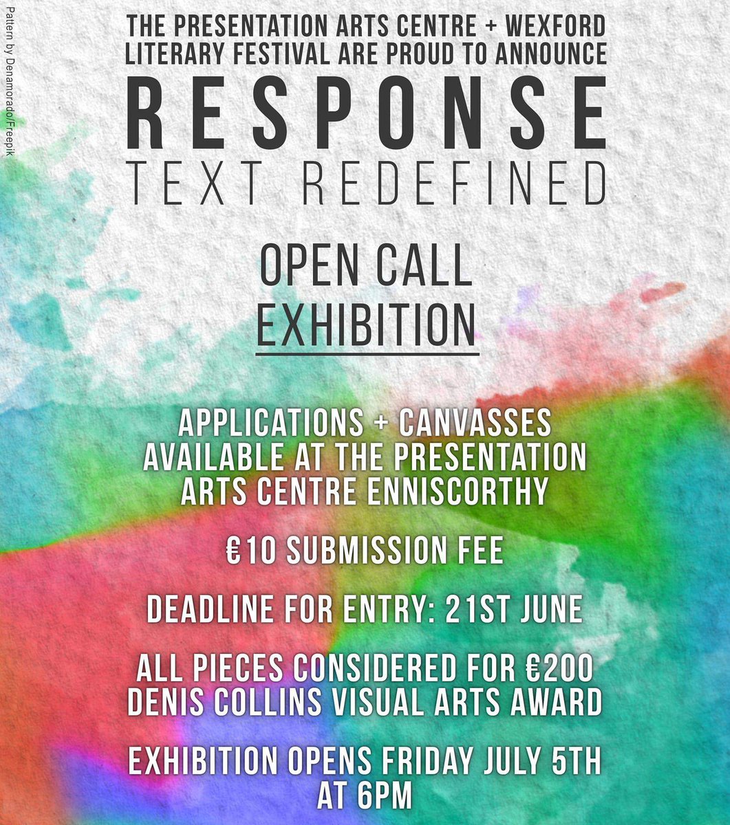 This was wonderful last year. Look forward to the art !! #artexhibition #WordsInWexford <a href="/wexfordcoco/">Wexford County Council</a> <a href="/wexlibraries/">Wexford Libraries</a> @PresArtsCentre <a href="/wexfordarts/">@Wexford Arts Centre</a>
