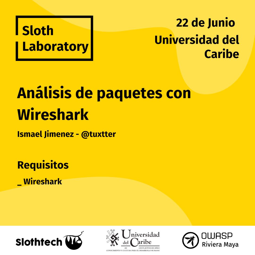 slothtech_'s tweet photo. Este 22 de Junio Inicia #SlothLaboratory La edición de Junio serán:
Análisis de paquetes con Wireshark por @tuxtter
Análisis de Vulnerabilidades Web del OWASP Top Ten por @thegame404
Desarrollo de videojuegos en python usando pygame por Oscar Gomez https://t.co/lxQPG23fuu