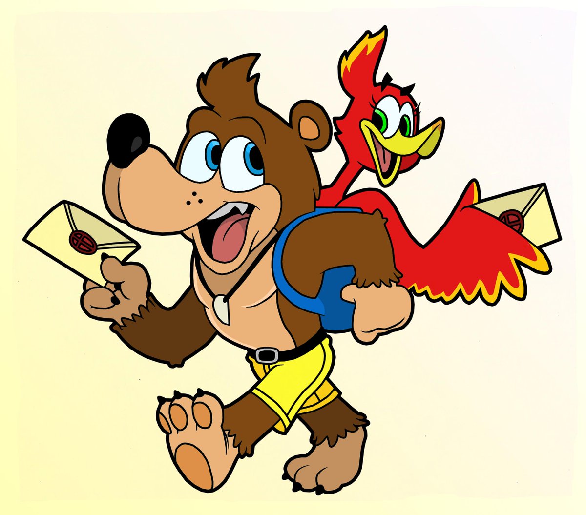 eisler_nathan's tweet photo. A day late on this one, but it's a good, ol' Banjo boi and his his snarky avian friend (with their Smashvitations, of course). #NintendoE3 #MicrosoftE3 #SmashUltimate #NintendoSwitch #BanjoKazooie #BanjoInSmash @RareLtd https://t.co/3rv0rlOmQ4