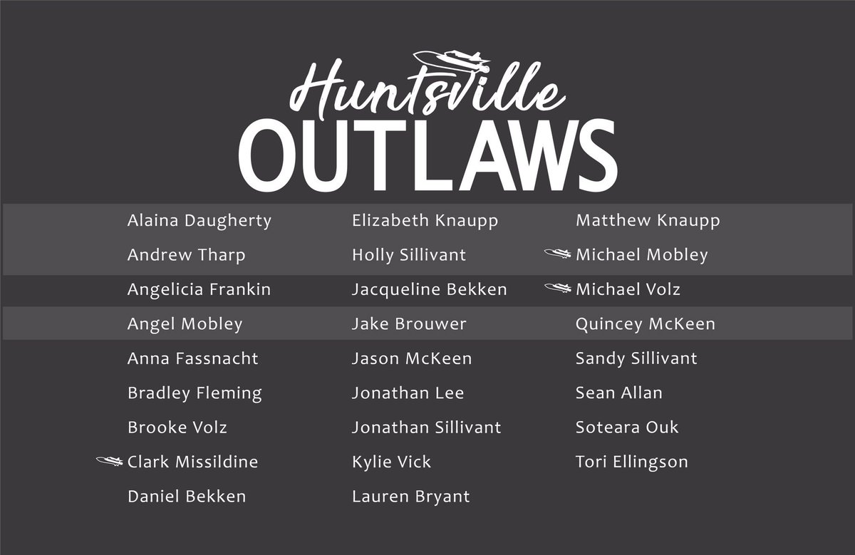 Without further ado, please welcome your 2019 Huntsville Outlaws 
🔥🔥🔥🔥🔥🔥🔥🔥🔥🔥🔥🔥